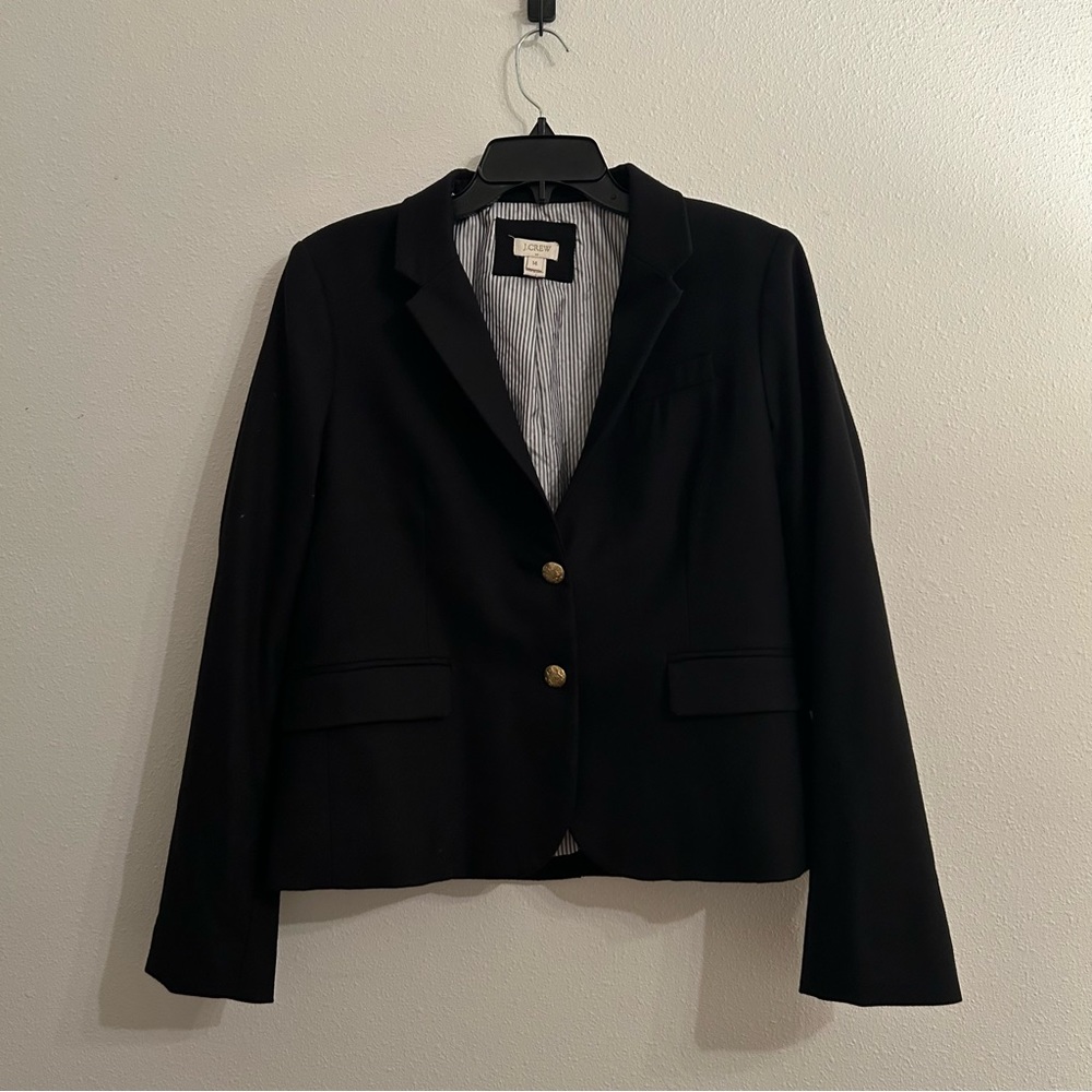 J. Crew | Schoolboy Blazer Wool Single Breasted Button Front Black